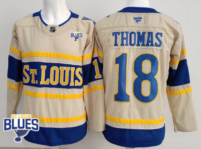 Men St.Louis Blues #18 Thomas Cream 2025 Fanatics Home Premium NHL Jersey style 1